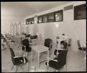 The Barbershop at the Copley Plaza Hotel, Boston, 1912 or 1913